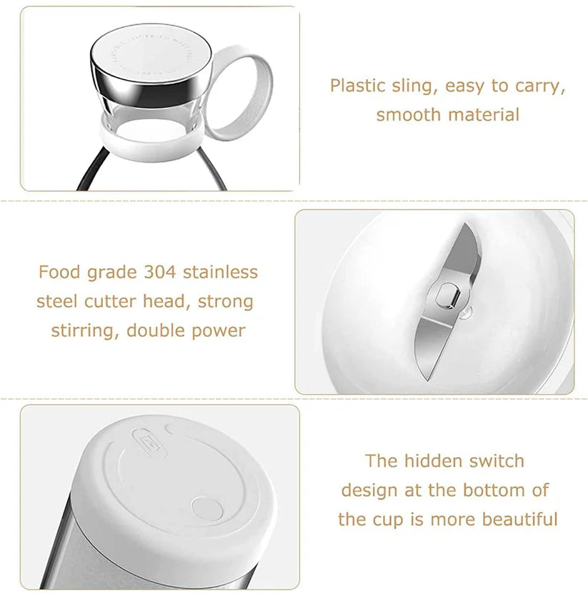 Portable Blender, USB Rechargeable Mini Juicer Blender with ( 6 Blades ) By PrimeBuy