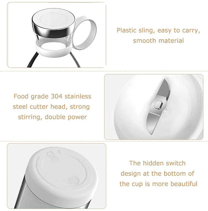 Portable Blender, USB Rechargeable Mini Juicer Blender with ( 6 Blades ) By PrimeBuy
