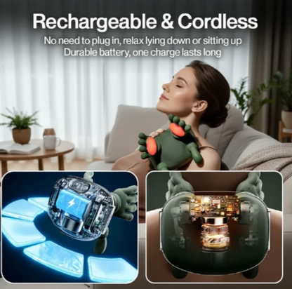 Wireless Portable Shiatsu Neck and Back Massager With Heat Thearpy