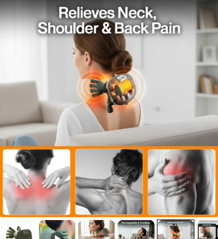 Wireless Portable Shiatsu Neck and Back Massager With Heat Thearpy