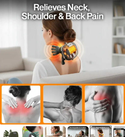 Wireless Portable Shiatsu Neck and Back Massager With Heat Thearpy