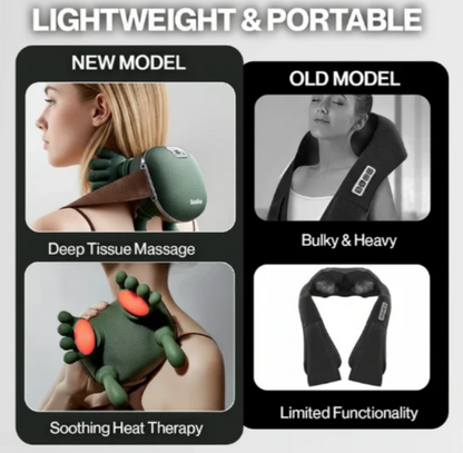 Wireless Portable Shiatsu Neck and Back Massager With Heat Thearpy