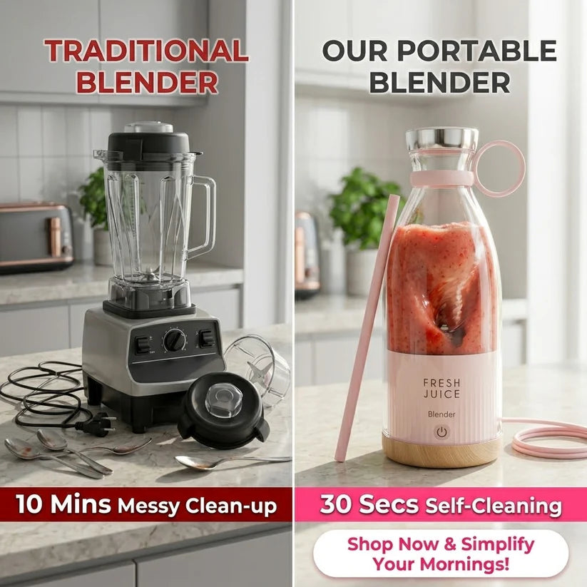 Portable Blender, USB Rechargeable Mini Juicer Blender with ( 6 Blades ) By PrimeBuy